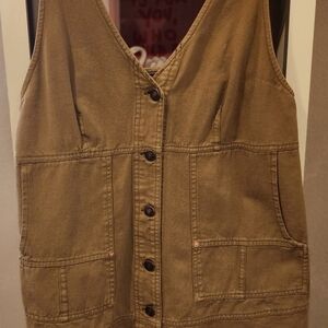 Olive Green Overall Dress